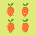 Cute smiling funny carrot collection Royalty Free Stock Photo